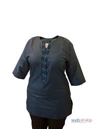 Ensemble Bleue Noir +Motifs Broderie femme